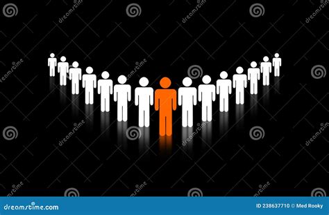 Spatial Man Leading The Crowd Of People Concept Businessman Team And