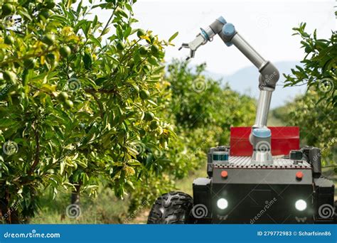Autonomous Robot Harvester With Robotic Arm Harvesting Fruits On A