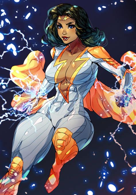 Thunder Woman Comm By Xdtopsu Comic Art Girls Superhero Art Black