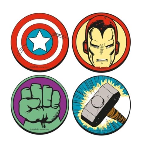 Marvel Character Icon Coasters Set Of 4 At Mighty Ape Australia