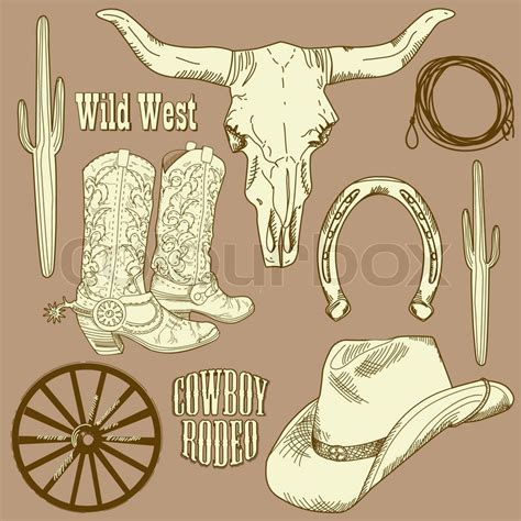 Wild West Western Set Stock Vektor Colourbox
