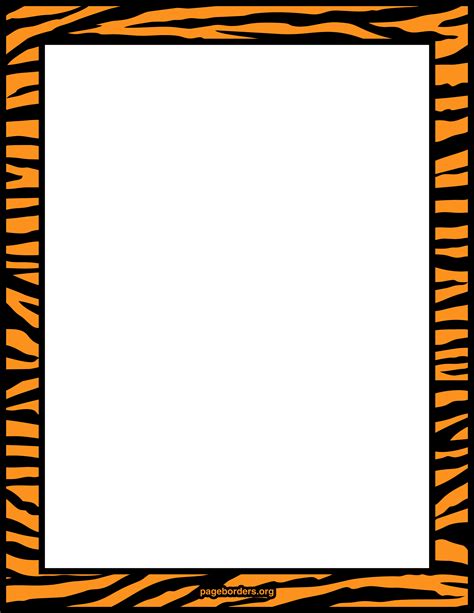 Tiger Print Clipart Border Pencil And In Color Tiger Print Clipart Border