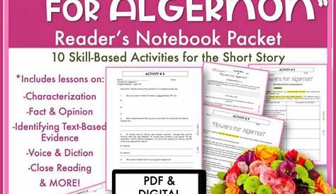 Flowers for Algernon Worksheets Activities Reader's Workshop - English