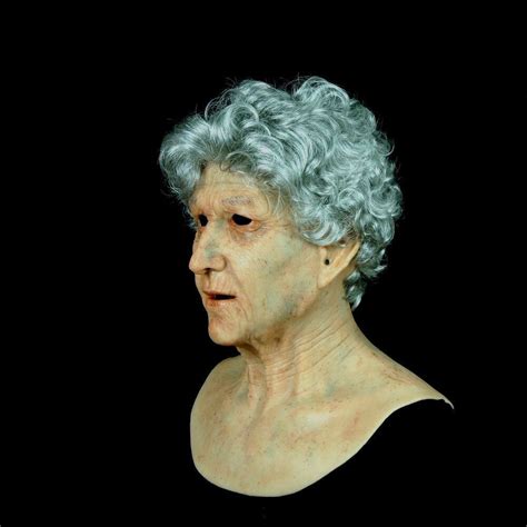 Lifelike Grandma Soft Lifelike Skin Silicone Mask Age Spots Realistic