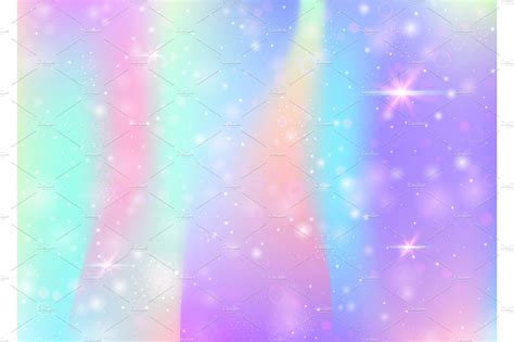Unicorn Background With Rainbow Mesh Pre Designed Vector Graphics