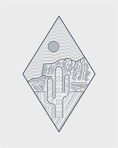 Ilustración Vectorial Del Parque Nacional Del Desierto De Arizona En