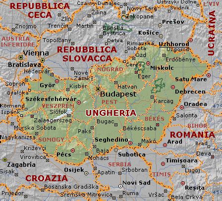 Oltre 100 proposte per una o più vacanze in ungheria, budapest, balaton. ungheria: carta geografica mappa ungherese