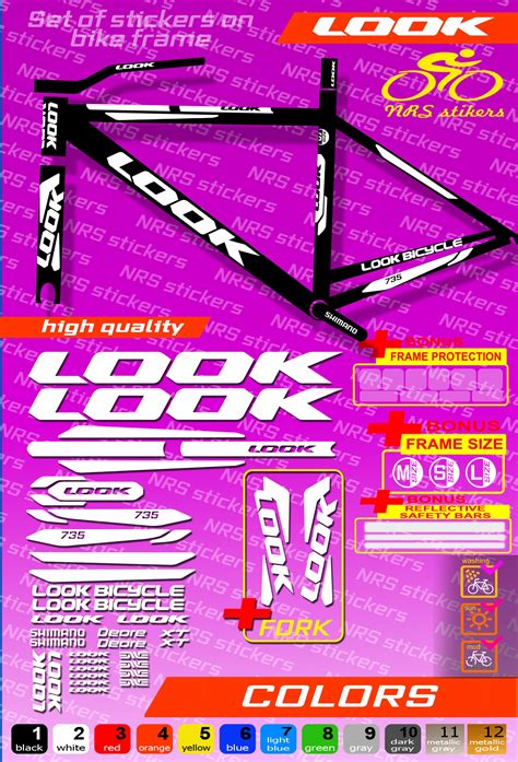 Look Bike Stickers All Colors Available Complete Set On Etsy