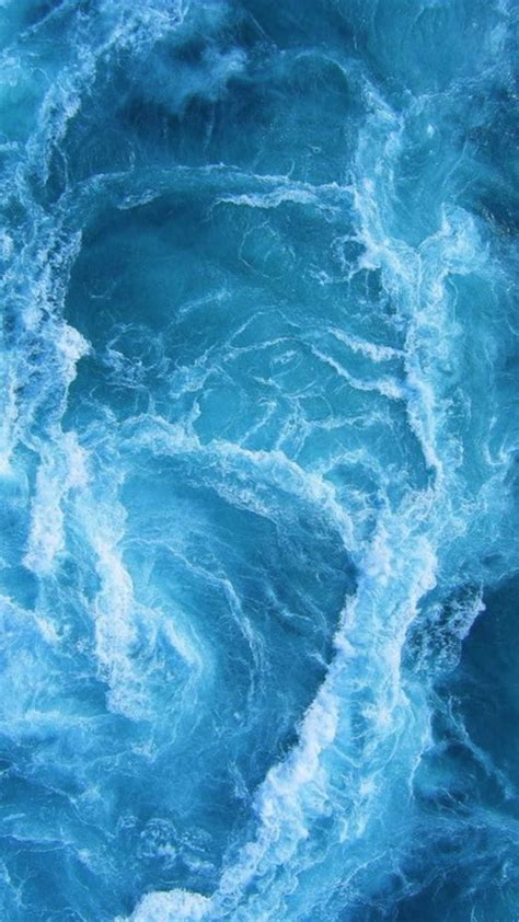 Swirling Blue Ocean Waves Iphone 6 Hd Wallpaper Iphone