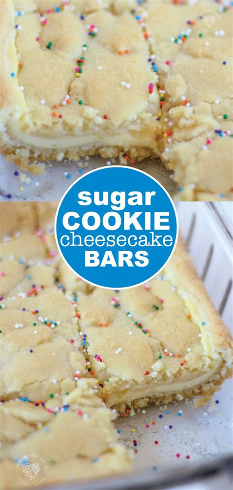 Sugar Cookie Cheesecake Bars Recipe Cookie Bar Recipes Desserts