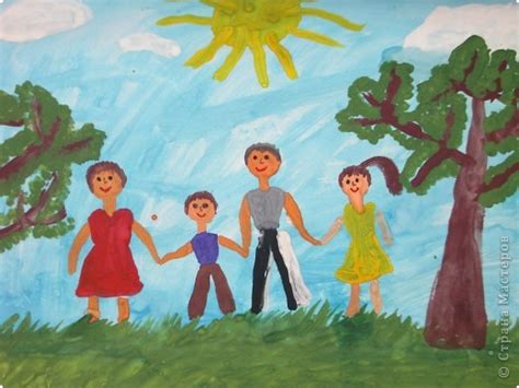 В день семьи, любви и верности принято дарить белые ромашки как символ светлых чувств. Рисунки на тему "Моя семья" | Страна Мастеров