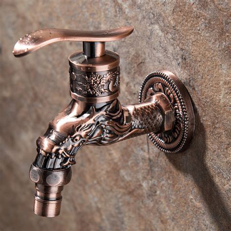 Vintage Antique Zinc Alloy Faucet Spigot Wall Mounted Faucet Bathroom
