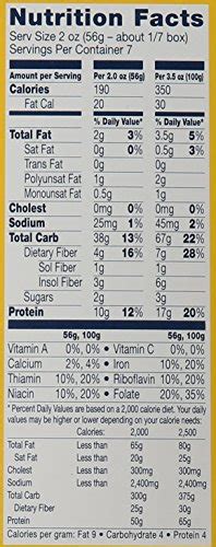 Barilla Penne Pasta Nutrition Label Runners High Nutrition
