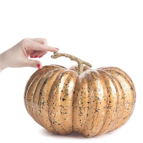 Large Gold Artificial Pumpkin Fall And Halloween Primitive Decor