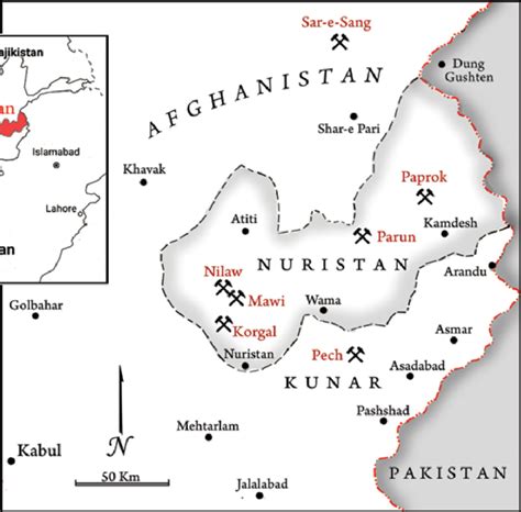 Nuristan Afghanistan Map Nuristan Province Islamic Republic Of
