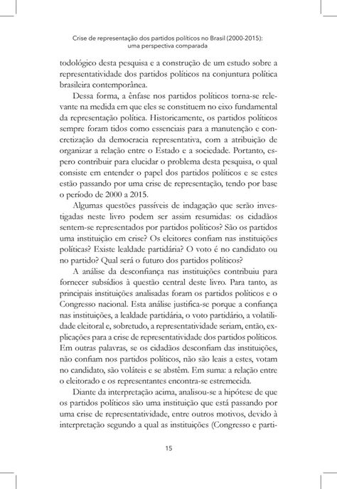 Crise De Representação Dos Partidos Políticos No Brasil 2000 A 2015 By Pacoeditorial Issuu