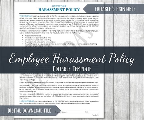 Employee Harassment Policy Template Hr Employment Policy Templates