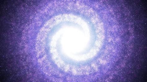 Beautiful Purple Spiral Galaxy In Space Swirling With Nebula Stars 4k