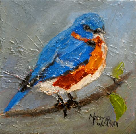 Norma Wilson Art Norma Wilson Original Oil Blue Bird Aviary Painting