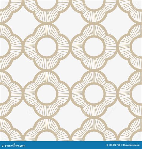 Seamless Vector Pattern With Subtle Linear Quatrefoils Ornament In
