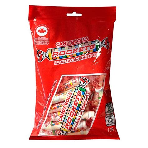 rockets candy rolls 135 g retro canadian candy
