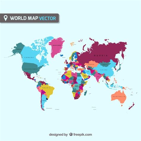 Mapa Del Mundo Vector Descargar Vectores Gratis