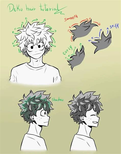 Deku Hair Tutorial Anime Poses Reference Anime Drawings Sketches