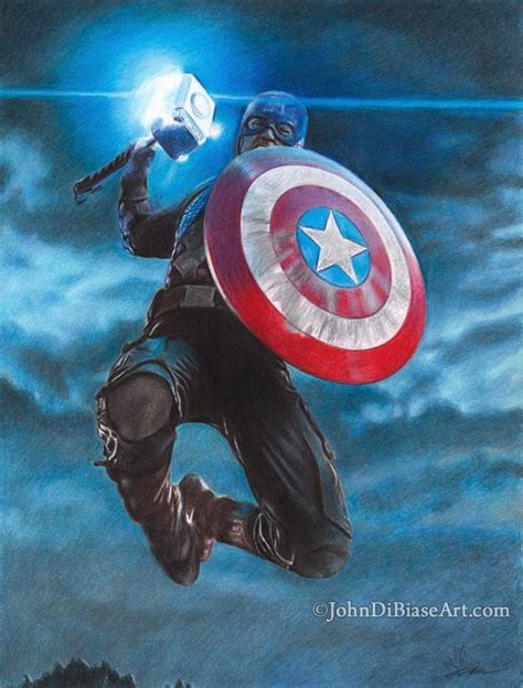 Captain America In Avengers Endgame Chris Evans Colored Etsy