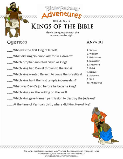 Bible Quiz For Kids Kings Of The Bible Bible Quiz Bible Stories For