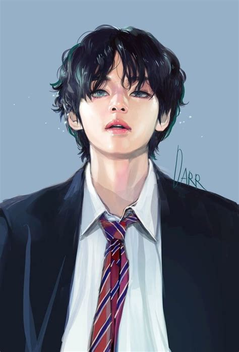 He is a vocalist, a dancer and a visual of bts. Anime V BTS (3) | Pelajarindo.com