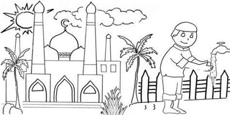 Gambar Mewarnai Ramadhan Sketsa Buku Mewarnai Warna