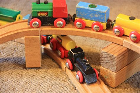 wooden trains by brio we made tracks all over the place