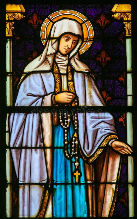 Mother Mary Stained Glass Stock Image Image Of Maria Stain 80023159