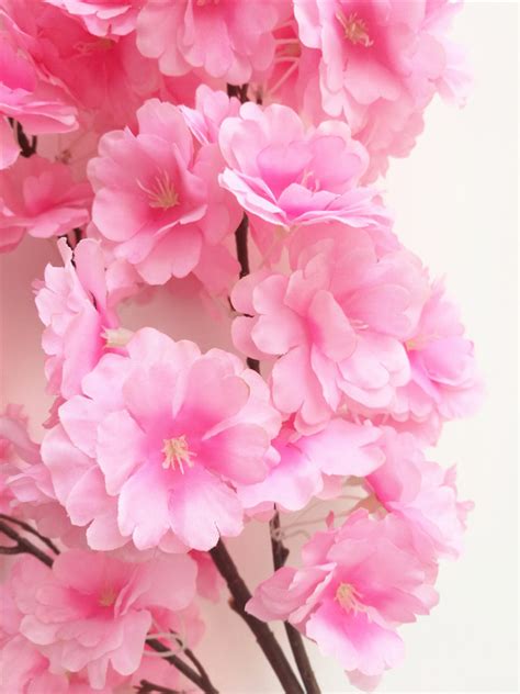 2020 20p Artificial Cherry Blossom Branch Fake Sakura Flower Stem More