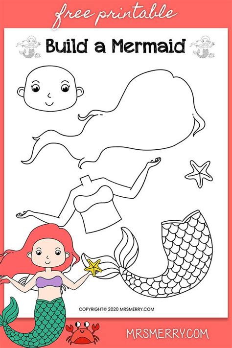 Build Your Own Mermaid Free Mermaid Printables Mrs Merry Mermaid