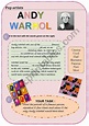 Andy Warhol / Art worksheet - ESL worksheet by aneliz