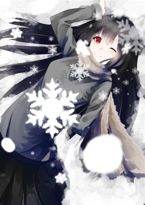 Anime Girl In The Snow Pretty Anime Style Pics Pinterest Anime
