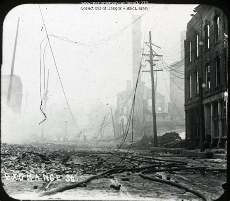 Exchange Street Bangor Fire 1911 Maine Memory Network
