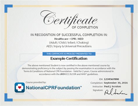 National Cpr Certification Online First Aid Basic Life Support Bls
