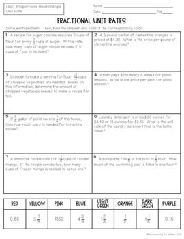 Maneuvering the middle llc 2017 worksheets answer key. Fractional Unit Rate: Solve and Color by Maneuvering the ...
