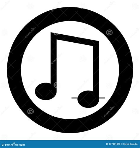 Eighth Notes Icon In Circle Round Black Color Vector Illustration Flat