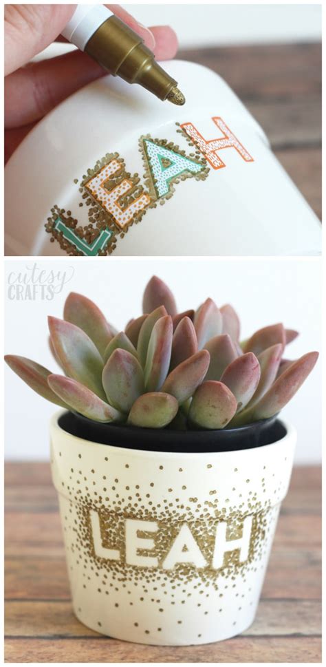 Sharpie Dot Diy Flower Pots Cutesy Crafts