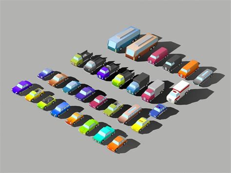 Low Poly Car Pack 3d Asset Low Poly Cgtrader