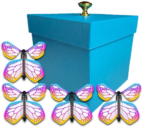 Blue Exploding Butterfly Box With Monarch Flying Butterflies In 2022