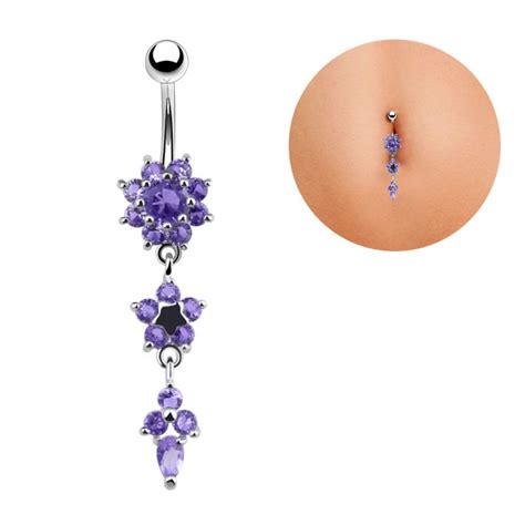 Sexy Dangled Navel Piercing 27 Colors Flower Belly Button Rings Brittneys Fashion