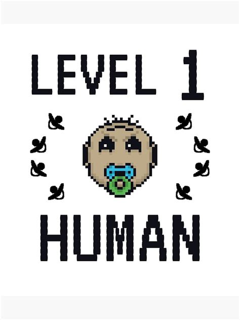 Level 1 Human Cute Baby Emoticon Pixelated Babies Poster For Sale