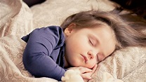 Cute Baby Girl Is Sleeping On Bed Wearing Blue Dress 4K HD Cute ...
