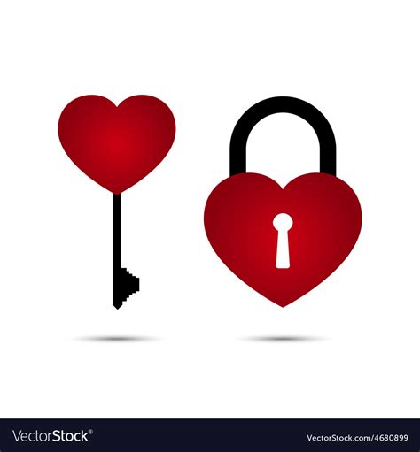 Heart Lock And Heart Key Royalty Free Vector Image