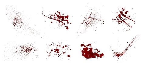 Premium Vector Set Of Realistic Bloody Splatters Drop And Blob Of