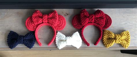 Crochet Mickey Mouse Ears Headband Custom Colors Knit And Etsy
